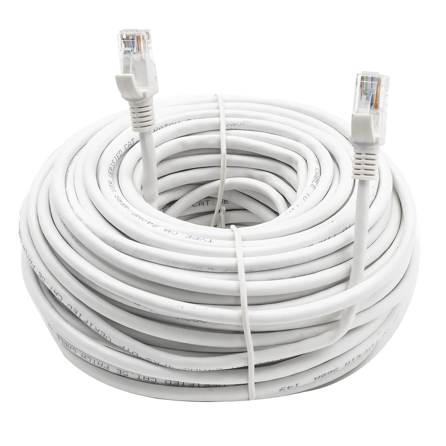 Cables Cat5E Ethernet Network Patch Cable, White 100Ft Internet Wire For Modem, Router, Pc, Tv, Co