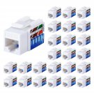 Cat5E Rj45 Keystone Jack 25-Pack 45 Degree, Punch Down Ethernet Wall Jack Insert Coupler, Keystone