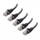 Cable Matters 10Gbps 5-Pack Snagless Short Cat 6 Ethernet Cable 3 ft (Cat 6 Cable, Cat6 Cable, Int