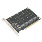 M.2 Nvme To Pcie X16 Adapter, M Key Hard Drive Converter Reader Expansion Card, 4 Port Nvme To Pci