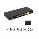 Kvm Switch Hdmi 4 Port With Usb Hub, Audio And 4 Kvm Cables, 4 Port Hdmi Kvm Switch Support 4K@60H