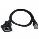 Cat5E Rj45 Square Flush Mount Cable, Rj45 Male To Female Shielded Ethernet Network Panel Mount Ext