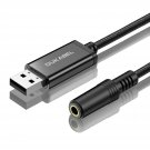 Usb To 3.5Mm Jack Audio Adapter, 45 Inch Trrs Usb-A To Headphone Aux Adapter Built-In Chip Externa
