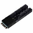 SilverStone Technology ECS07 5-Port SATA Gen3 6Gbps Non-RAID M.2 PCIe Storage Expansion Card, SST-