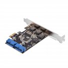 Pcie To Usb 3.0 2Port Express Card, Low Profile Pciexpress To Internal 2 Port 19Pin Header Usb 3.0