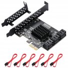 Pcie Sata Card 6 Ports, With 6 Sata Cables And Low Profile Bracket, 6 Gbps 1X Sata 3.0 Pcie Card,S