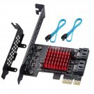 1X Pcie Sata Card 2 Ports,With 2 Sata Cables,6 Gbit/S Pcie Sata Expansion Card,Pcie To Sata Contro