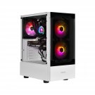 White Rgb Gaming Atx Mid Tower Computer Pc Case With Side Tempered Glass Panel And A Magnetic Dust