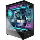 Pc Case E-Atx Pre-Install 4 Pwm Argb Fans & 2 Side Fans, Type-C Mid Tower Computer Case With Full