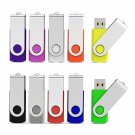 10 Pieces 32Gb Usb Flash Drive 10 Pack Usb 2.0 Memory Stick Thumbdrives (Mix Colors : Black Blue R