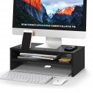 Monitor Stand Riser, 2 Tiers Wood Monitor Riser Stand With Storage Organizer, Desktop Ergonomic Mo