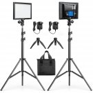 Led Video Light Kit, 2-Pack Panel Light, 3200K-5600K Dimmable Bi-Color Led Studio Lights With Lcd