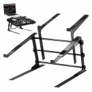 Pyle Portable Dual Laptop Stand - Standing Table with Adjustable Height, Ergonomic Design & Anti-S