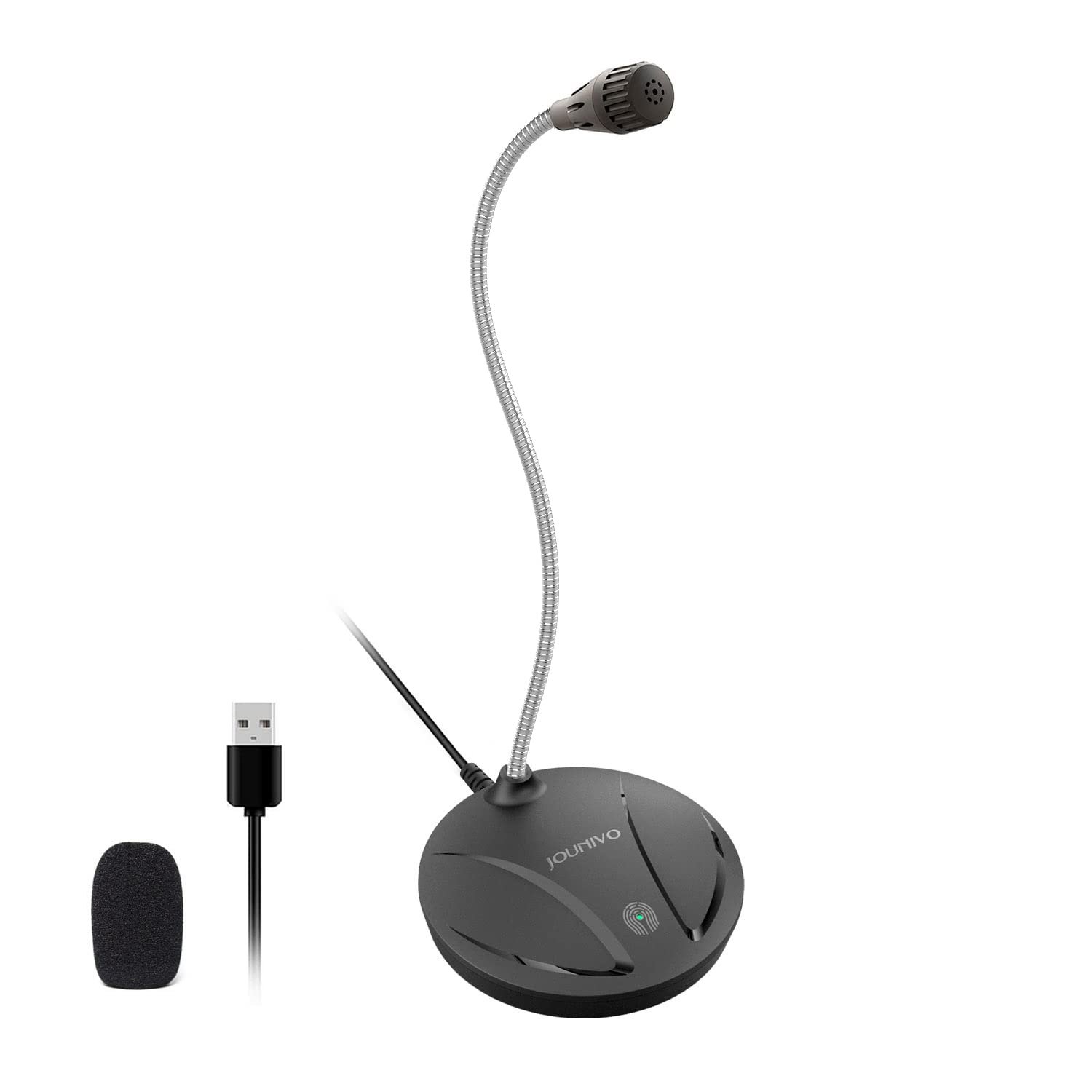 Usb Microphone For Computer, Pc/Laptop Mic, Mute Button With Led Indicator, 360 Degree Gooseneck D