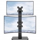 Vertical Dual Monitor Stand, Stack Two Screens Up To 32 Inch,33 Lbs, Free-Standing Monitor Desk Mo
