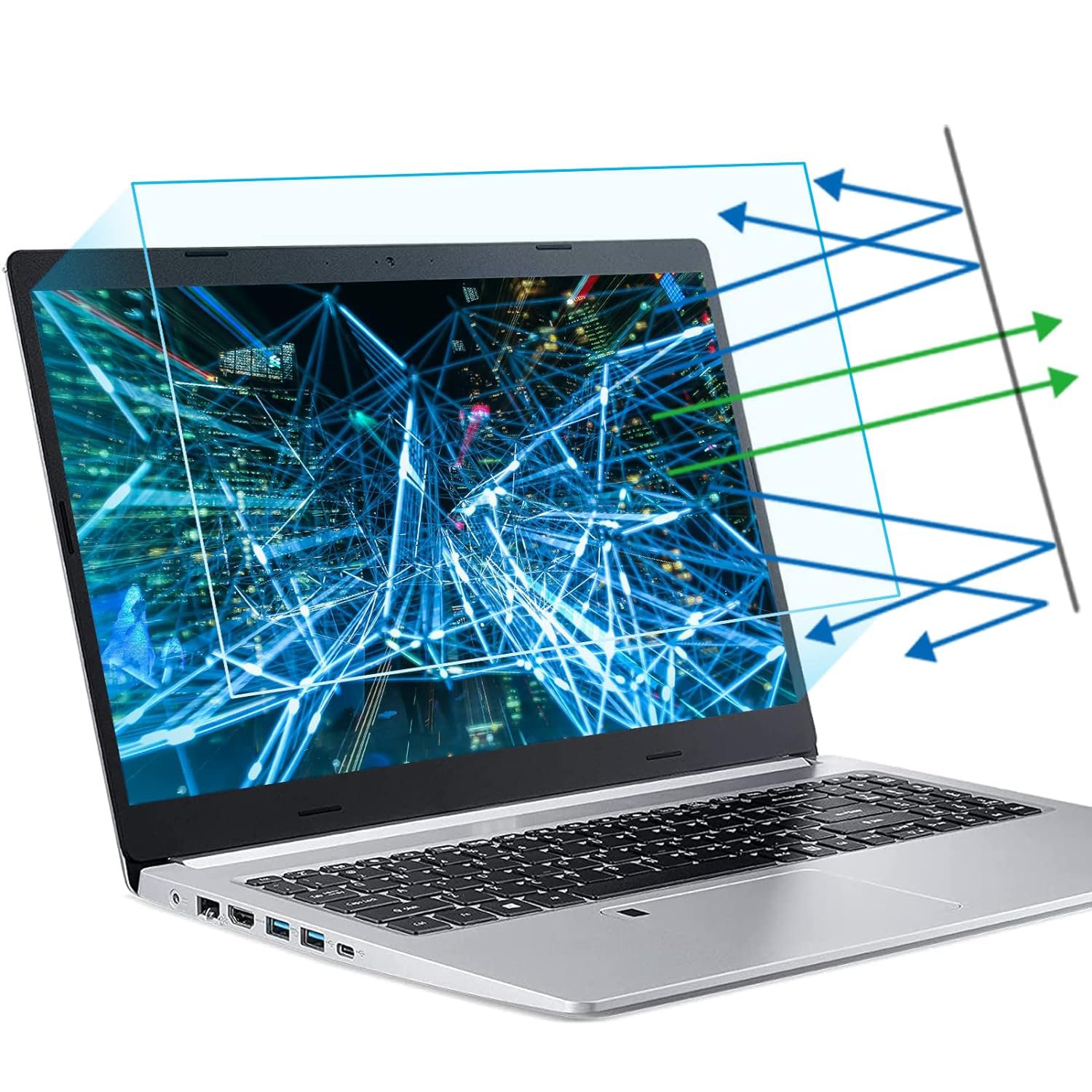 2-Pack 15.6 Inch Laptop Screen Protector - Anti Blue Light And Anti Glare Filter, Eye Protection B