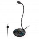 Usb Recording Microphone, Computer Pc Podcast Condenser Cardioid Mic With Mute Button & Led Indica