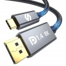 Usb C To Displayport 1.4 Cable [8K@60Hz, 4K@144Hz 120Hz, 2K@240Hz], 5K Type C To Dp 1.4 Cable, [32