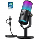 Gaming Usb Microphone, Programmable Pc Condenser Mic With Rgb Lights, Mute, Gain, Zero Latency Mon