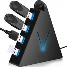 4-Port Usb 3.0 Hub, Flyingvhub Vertical Data Usb Hub With 2 Ft Extended Cable, For Mac, Pc, Xbox O