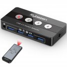Usb 3.0 Switch Selector, 4 Port Kvm Switch Usb Peripheral Switcher Box, 4 Computers Sharing 4 Usb