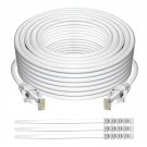Cat 6 Ethernet Cable 50 Ft-White, High Speed Internet Cable (6 Colors For Selection) Support Poe G