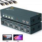 Kvm Switch Dual Monitor, 4 Port Kvm Switch Hdmi 4K@60Hz, Kvm Switches Usb 2.0, Kvm Switch Hdmi 4 P