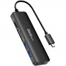Usb C Hub Hdmi Pd Adapter, 6-In-1 Type C Hub With 4K 60Hz, 100W Pd, Sd & Microsd Card Reader, 2 Us