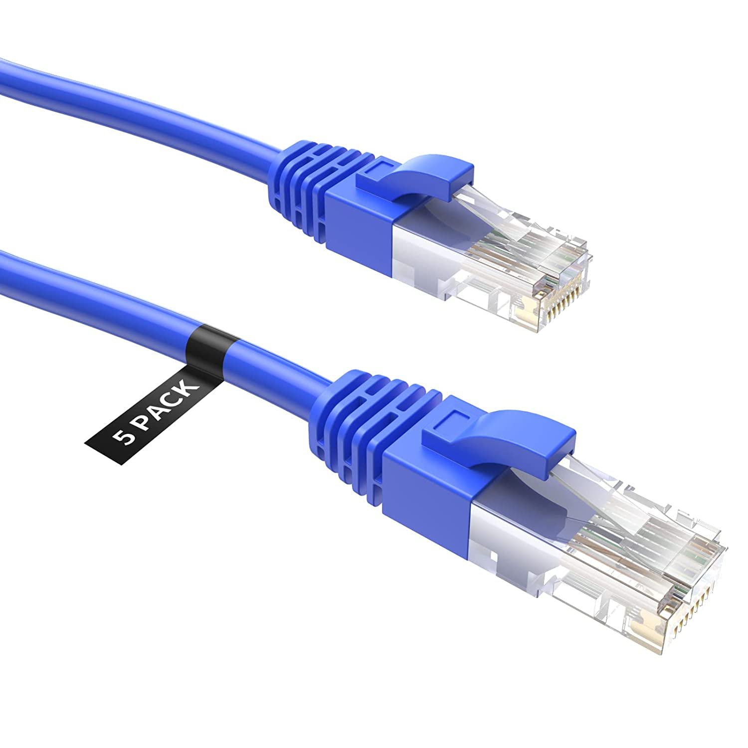 CableCreation 3 Feet (5-Pack) CAT 5e Ethernet Patch Cable, RJ45 Computer Network Cord, Cat5/Cat5e/