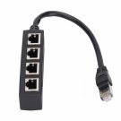 Rj45 Splitter Adapter,1 To 4 Port Smooth Transmission Excellent Connection Network Cable Adapter,P