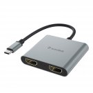 WAVLINK USB C to Dual HDMI Adapter 4K@60Hz, Thunderbolt 3 Compatible, Type C to HDMI Multi Monitor
