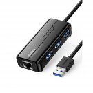UGREEN USB 3.0 Hub Ethernet Adapter 10 100 1000 Gigabit Network Converter with 3 USB 3.0 Ports Hub