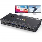 Mst Displayport Kvm Switch 2 Monitors 2 Computers 4K@144Hz,(1 Dp In,Dp+Hdmi Out), Dual Monitor Kvm