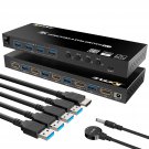 Usb 3.0 Kvm Switch Hdmi 4 Port Support 4K@60Hz Rgb 4:4:4, Usb Hub Hdr Edid Hdmi Usb Switch 4 In 1