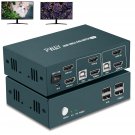 Hdmi Kvm Switch Dual Monitors 2 Computers 2 Port,2 Computers Share 2 Monitors, Monitor Switch For