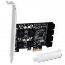 2X 19Pin Usb 3.0 Header Ports Pcie Usb 3.0 5Gbps Expansion Card For Windows And Linux Desktop Pcs,
