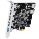 7-Ports Superspeed 5Gbps Usb 3.0 Pcie Expansion Card For Windows 11, 10, 8.X, 7, Vista, Xp Desktop