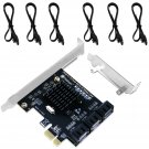 Pcie 3.0 X1 To 6-Ports 6Gbps Max Speed Sata Iii Expansion Card, Asmedia Asm1166 None-Raid Pcie 3.0