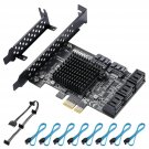 Pcie Sata Card 8 Ports, With 8 Sata Cables, Power Splitter Cable Andlow Profile Bracket,Sata 3.0 C