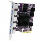 5X 10Gbps Usb-A Ports Pcie Usb 3.1 Gen2 Expansion Card For Windows 11, 10, 8.X, 7(32/64Bit), Windo