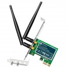 Wireless N Dual Band 600Mbps (2.4Ghz 300Mbps Or 5Ghz 300Mbps) Pcie Wifi Adapter For Windows 11, 10