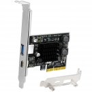 1X Usb-A & 1X Usb-C 10Gbps Ports Pcie Usb 3.1 Gen2 Expansion Card For Windows 11, 10, 8.X, 7 (32/6