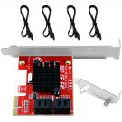 Pcie3.0 To 4-Ports 6Gbps Sata 3.0 Expansion Card For Pcs, Servers, Nas, Mac Pros-Plug And Play On