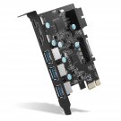 Pci-E X 1 To Usb Expansion Card, Usb 3.0 5Gpbs(3 X Usb A - 2 X Usb C - 1 X Internal 19-Pin Header)