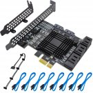 Pcie Sata Card 8 Port With 8 Sata Cable, 6 Gbps Sata 3.0 Controller Pci Express Expansion Card Wit
