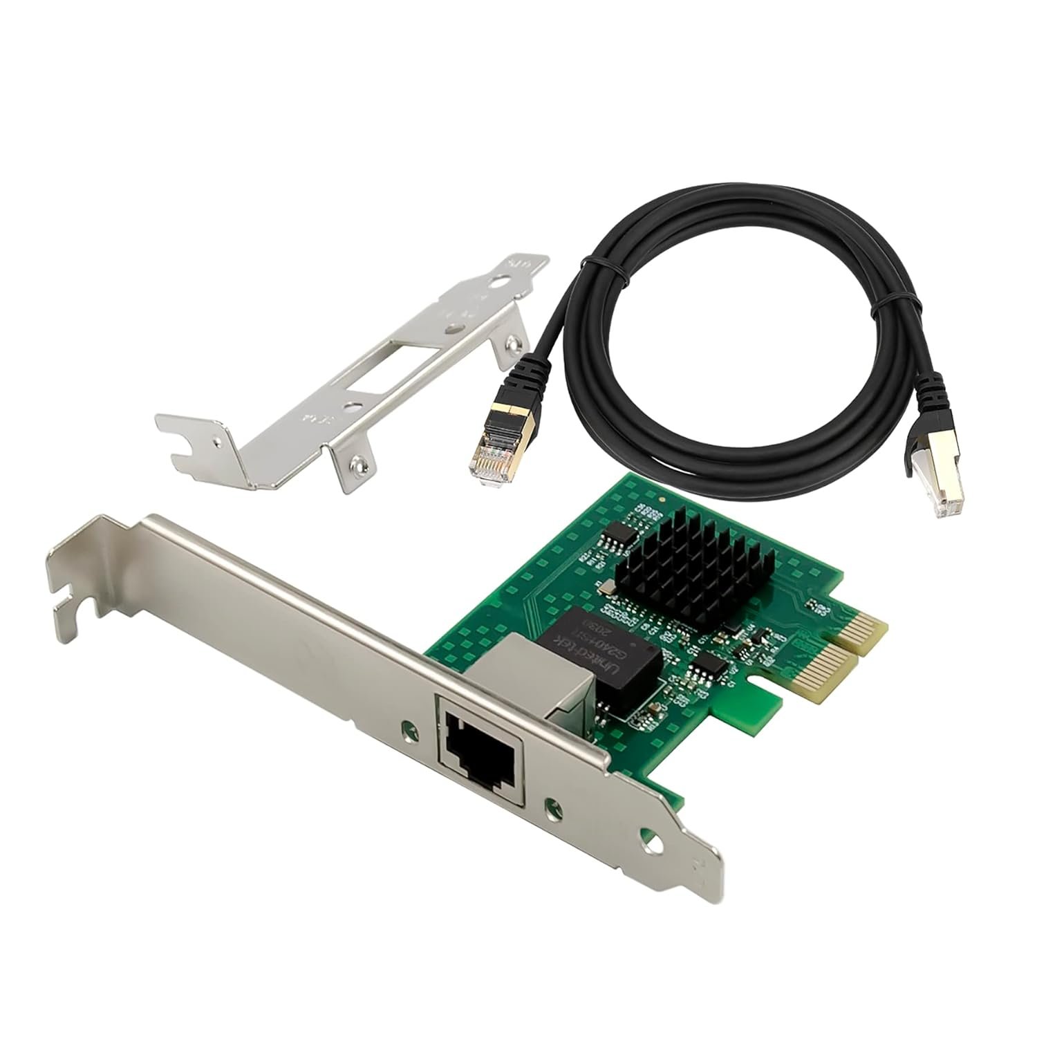 2.5Gbase-T Pcie 3.1 Network Adapter With Intel I225-V+3Ft Cat8 Ethernet Cable 2500/1000/100Mbps Pc