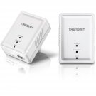 TRENDnet Powerline 500 AV Nano Adapter Kit, Includes 2 x TPL-406E Adapters, Cross Compatible With