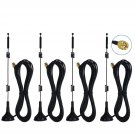 Dual Band Long Range Wifi Antenna (4-Pack), 9Dbi 2.4Ghz 5Ghz 5.8Ghz Rp-Sma Connector With Magnetic