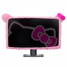 27'' - 34'' Computer Monitor Protective Cover With Cat Ear Design, Cute Pink Monitor Dust Cover Wi