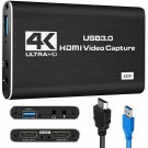 Audio Video Capture Card, 4K Hdmi Usb3.0 Capture Adapter 1080P 60Fps Video Capture Device Portable